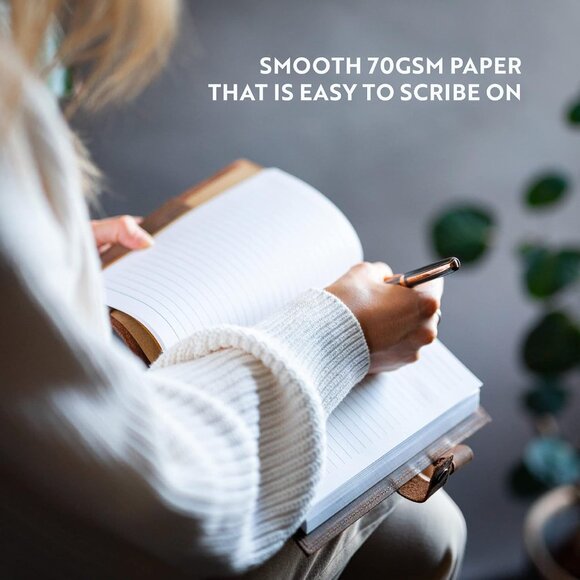 Refillable Leather Journal Embossed Heart Shape Cover Design Journals with Pen - Picture 3 of 6